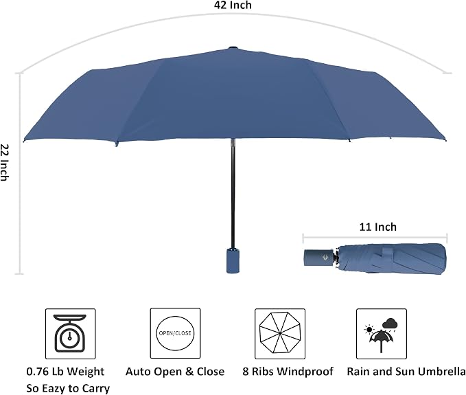 BAODINI Small UV Protection Travel Umbrella Compact - Image 7