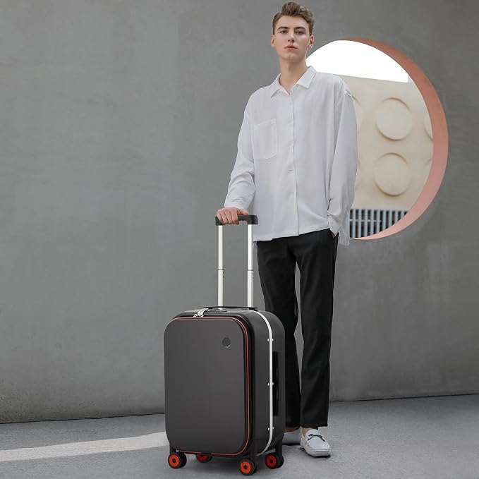 mixi Carry On Luggage, Travel Rolling Luggage Aluminum Frame PC Hardside - Image 2