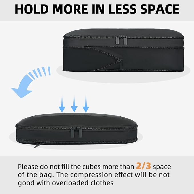 BAGAIL 4 Set/6 Set/8 Set Compression Packing Cubes Travel Accessories - Image 5
