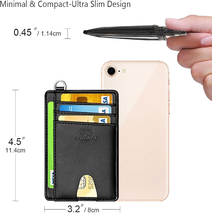 FurArt Slim Minimalist Wallet, Front Pocket Wallets, RFID Blocking, Credit Card - Image 7