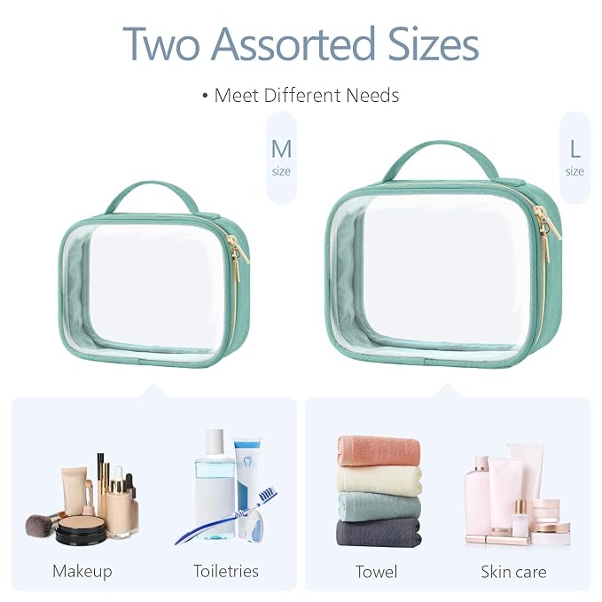 PACKISM TSA Approved Toiletry Bag, 2 Pack Clear Makeup Bags - Image 5