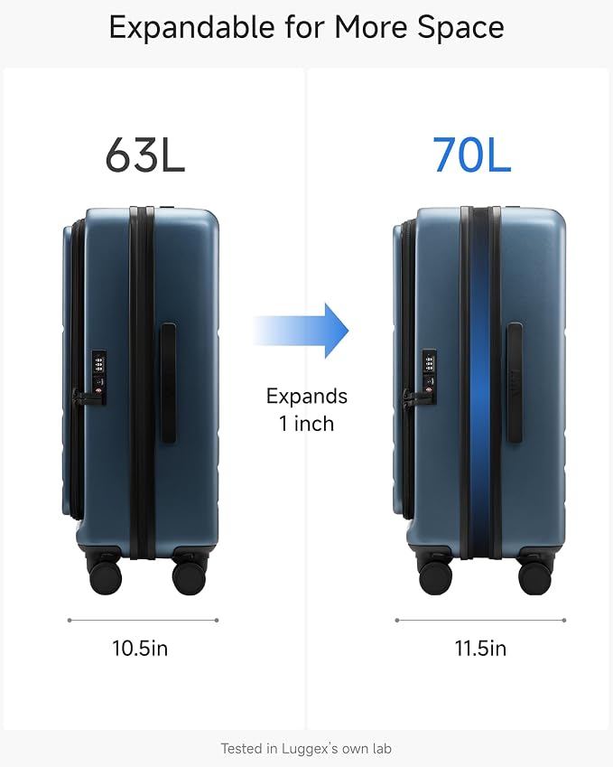 Checked Luggage Top Opening, FLT Expandable Polycarbonate Hard Shell Suitcase - Image 5
