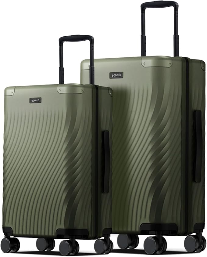 ECOHUB Hardside Expandable Carry On Luggage Sets, Recycled PC 20/24" Rolling by ECOHUB
