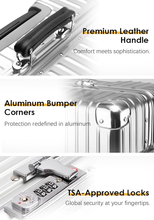 HotWay 20 Inch All Aluminum Carry On Luggage - Image 4