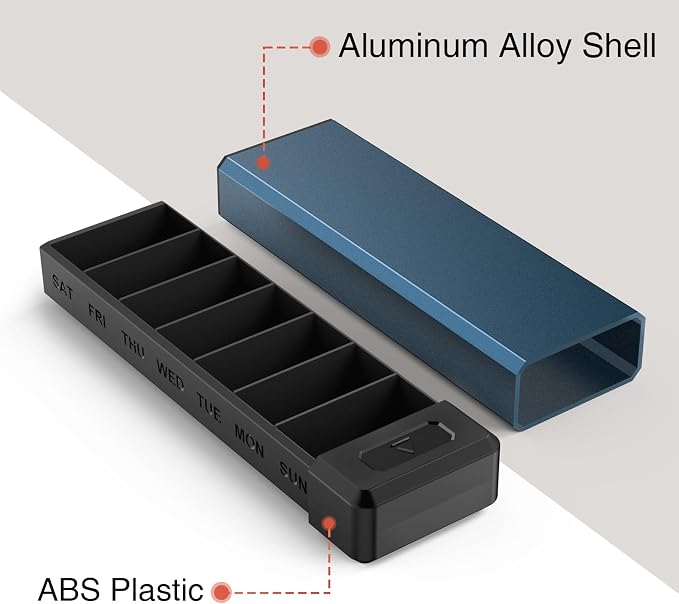 HEIYING Pill Organizer with Aluminum Shell - Image 2