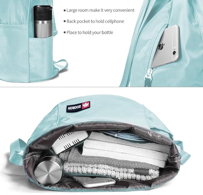 ZOORON Waterproof Drawstring Gym Backpack Bag - Image 4