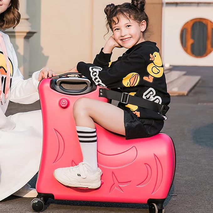 N-A Kids Ride On Suitcase with Wheels, Scooter Luggage - Image 2
