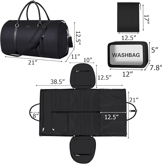 Garment Bag for Travel Convertible Carry On Garment Bag Large Travel Duffel - Image 5