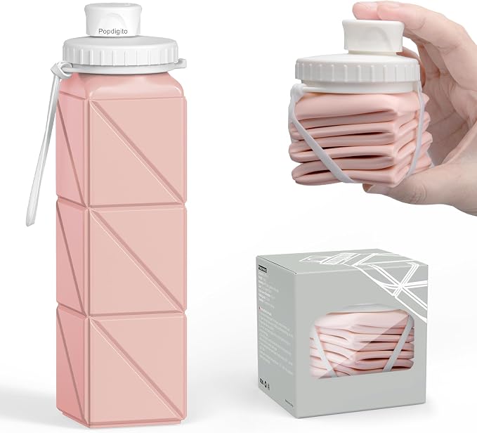Collapsible Water Bottles, Portable Lightweight Reusable Leak-Proof BPA-Free by POPDIGITO