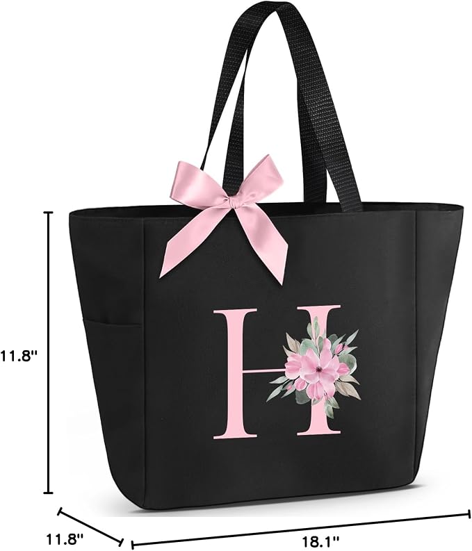 Vavabox Tote Bag, A-Z Initial Monogrammed Waterproof Tote Bag, Bridesmaid Gifts - Image 7