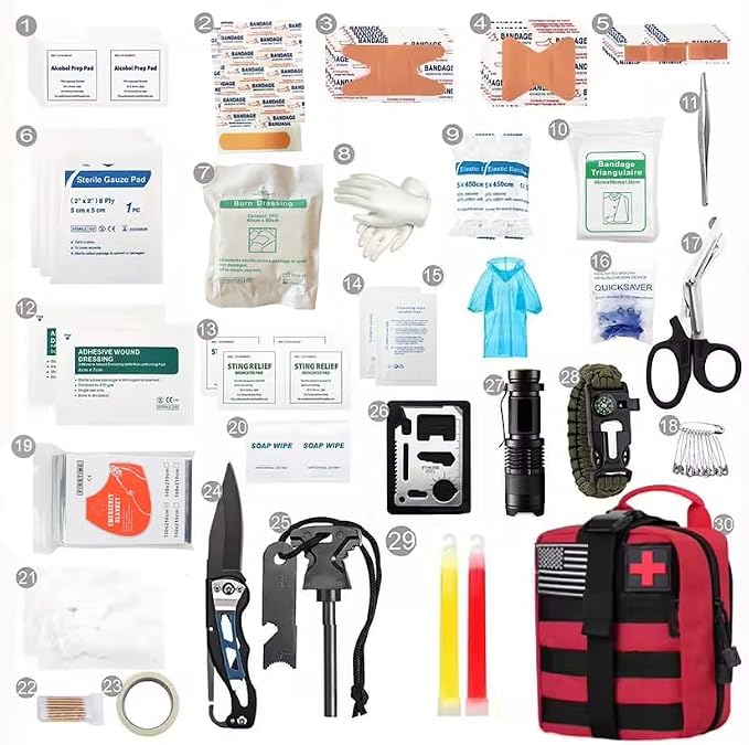 Outdoor Survival First Aid Kit Molle Pouch Survival Kit Gear Emergency Kits Bag - Image 2