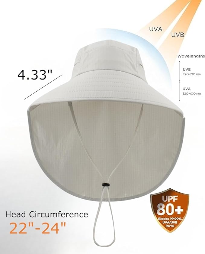 Home Prefer UPF 80+ Sun Hat for Men Women Wide Brim Sun Hat - Image 2
