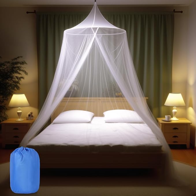 Mosquito Net for Bed, Large White Bed Canopy for Girls, Hanging Bed Net by Sublaga