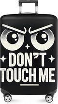 ANNA QUEEN Funny “Don’t Touch Me” Luggage Cover, Bold Black Suitcase Protector by ANNAQUEEN