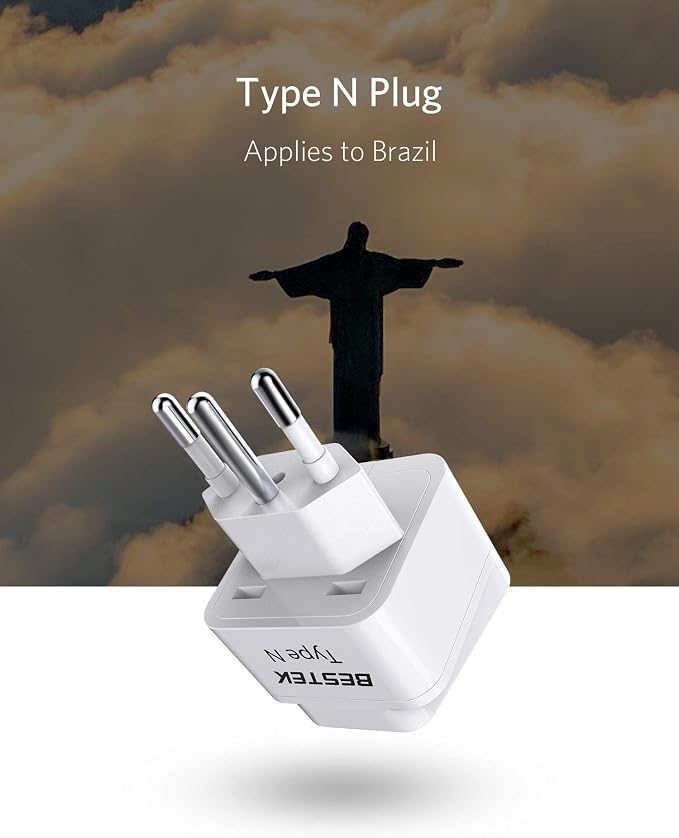 BESTEK Brazil, South Africa Travel Plug Adapter, Grounded Universal Type N Plug - Image 7