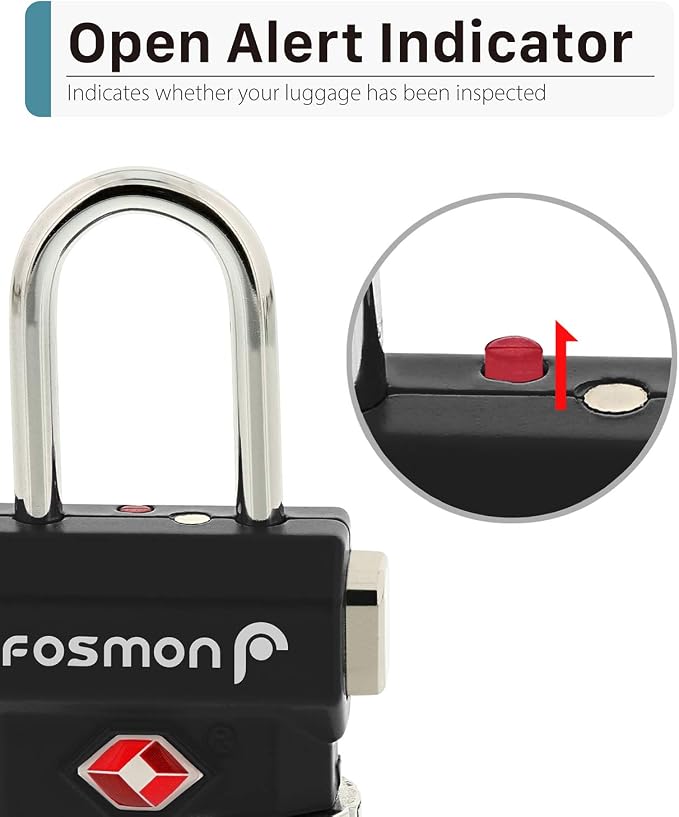 Fosmon TSA Approved Luggage Locks, Suitcase Travel Lock - Image 6