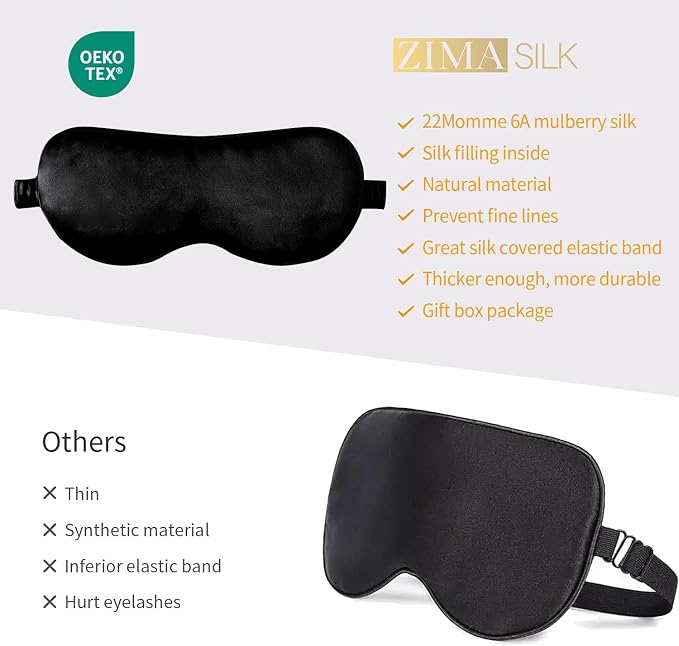 ZIMASILK Adjustable 100% 22 Momme Mulberry Silk Sleep Mask - Image 6