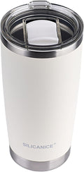 White 20 oz Stainless Steel Double Wall Vacuum Insulated Tumbler by Patent-pendingstraw1secondoff1secondon3-secondclean