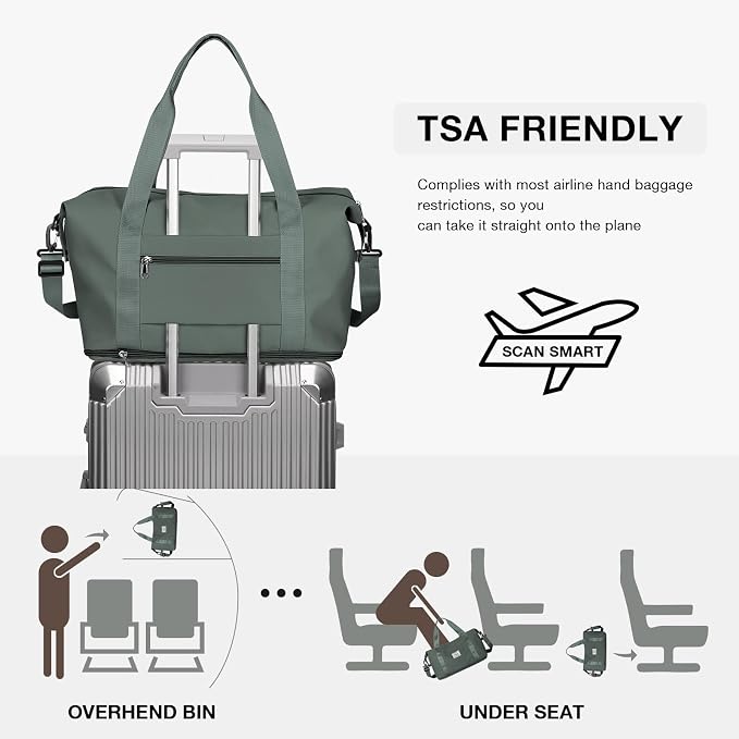 Travel Duffel Bag, Sports Tote Gym Bag, Shoulder Weekender Overnight Bag - Image 4