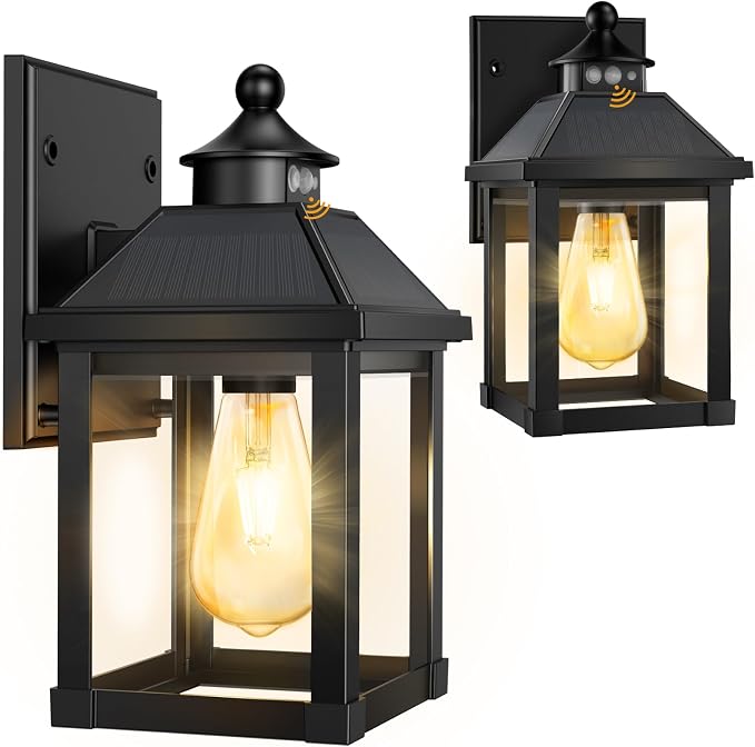 2Pack Solar Porch Lights Outdoor, Solar Sconce Lights Outdoor by AEQ