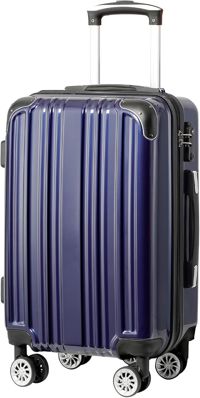 Coolife Luggage Expandable Suitcase PC+ABS Spinner 20in 24in 28in Carry by COOLIFE