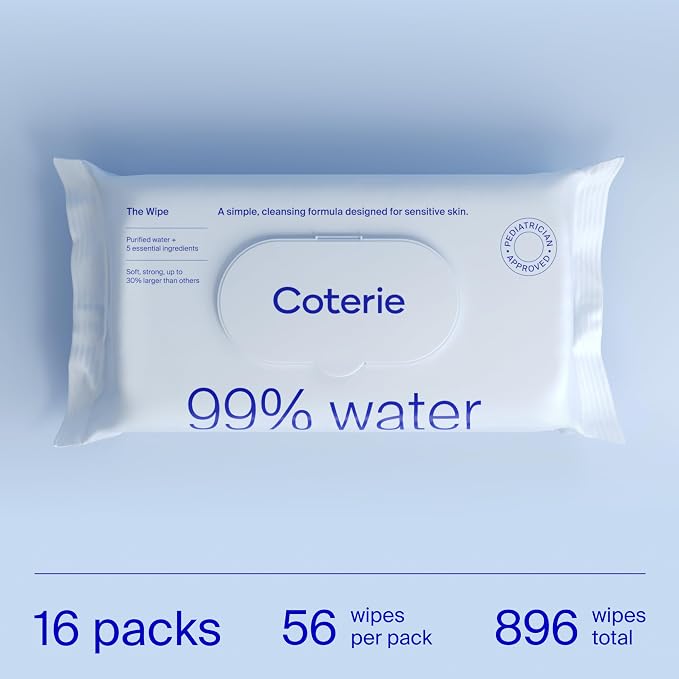 Coterie Baby Wipes for Sensitive Skin, Plant-Based and Plastic-Free Fibers - Image 6