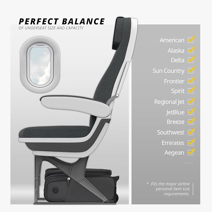 Verage Under Seat Luggage with Wheels, Softside Expanable Small Suitcase Carry - Image 4