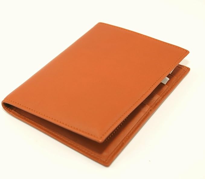 Passport Light Brown Sheep Leather Unisex Wallet Executive Boarding Pass Holder - Image 5