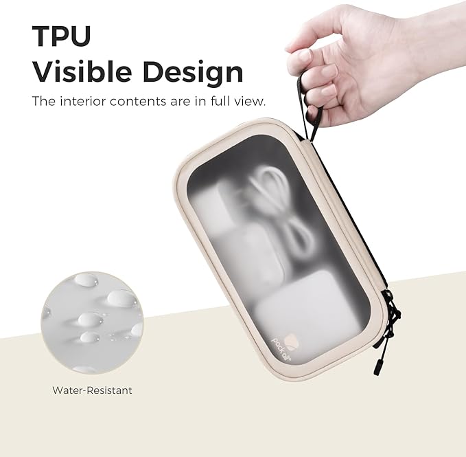 pack all Clear Electronic Organizer, TPU Cable Organizer Bag, Compact Cord - Image 3