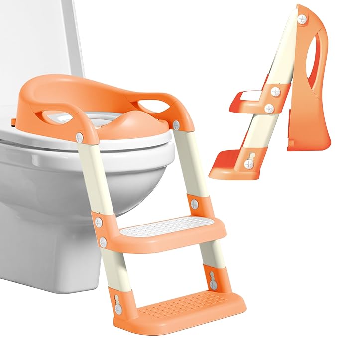 Potty Training Seat with Step Stool Ladder, Adjustable Foldable Potty Seat by Unknown
