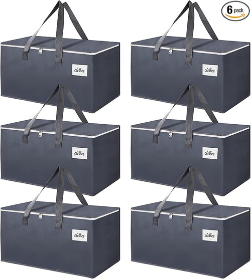 6 Pack Extra Large 93L Moving Bags, 60lb Heavy Duty Moving Totes by Unknown