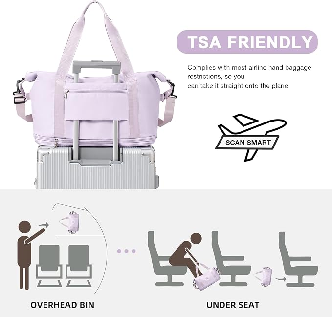 Travel Duffel Bag, Sports Tote Gym Bag, Shoulder Weekender Overnight Bag - Image 4
