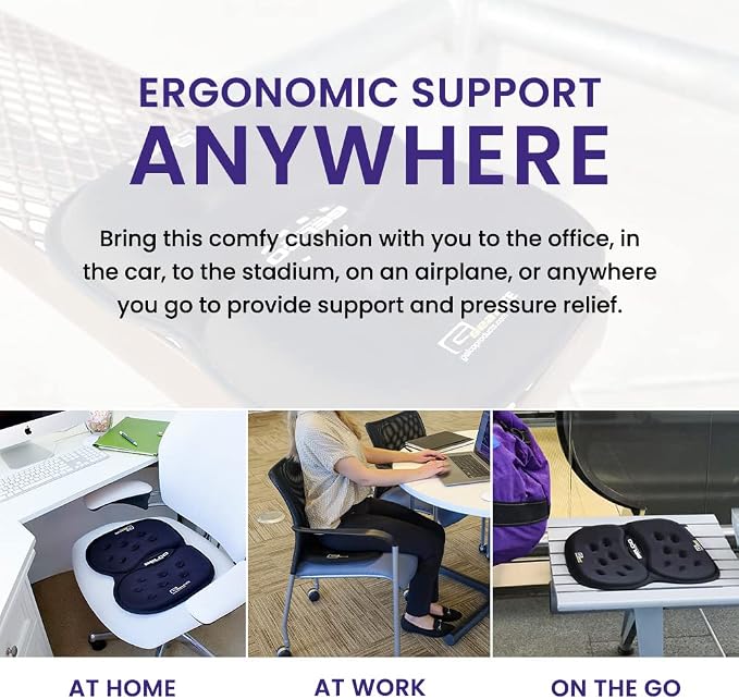 LITE Travel Gel Foam Cushion | Back Pain, Pressure Relief | Relieves Tailbone - Image 3