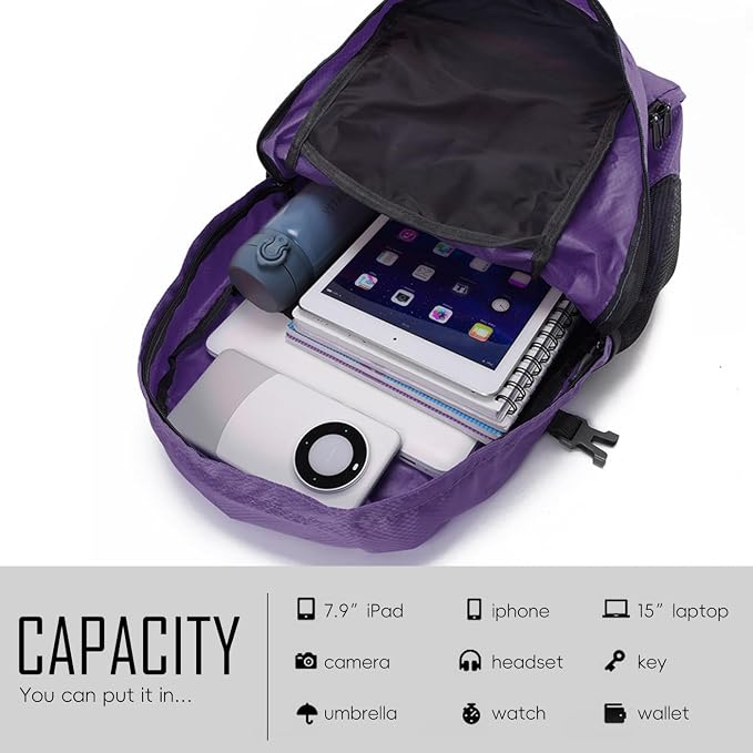 Yaopeing Lightweight Backpack, 25L Foldable Hiking Packable, Water Resistant - Image 9