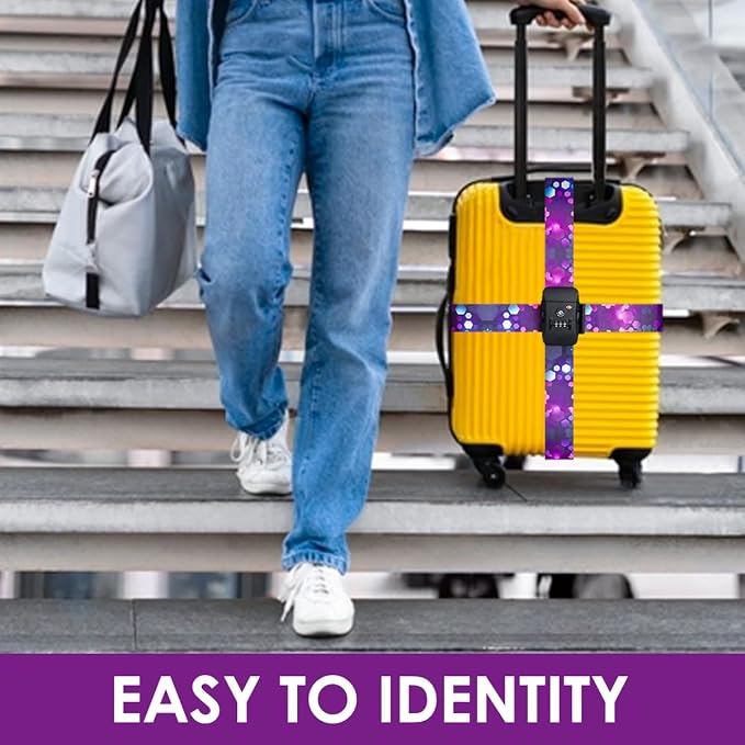Adjustable Travel Luggage Strap Suitcase Belt Travel Bag Accessories 1.96 in W - Image 5