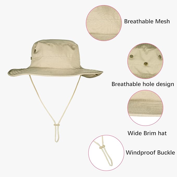 Sun Hats for Men Women Boonie Hat Foldable Fishing Hat UPF 50+ Bucket Hat for - Image 3