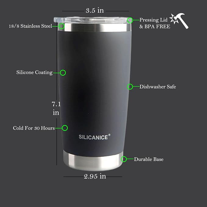 Black Velvet Touch 20oz Tea Tumbler - Image 8