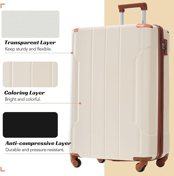 Merax Luggage Set 3 Piece Carry on Luggage, Lightweight Durable Spinner Suitcase - Image 8