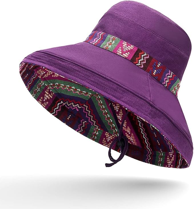 Women Wide Brim Sun Hats Metal Wired Edge Summer UV Protection Beach Fishing Hat - Image 2