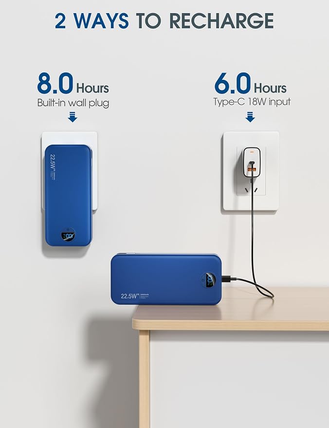 Portable Phone Charger, 20000mAh 22.5W USB C Fast Charging Power Bank - Image 6