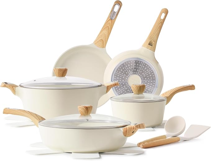 SENSARTE Ceramic Cookware Set, Pots and Pans Set Non stick, 14-Piece Induction by SENSARTE