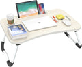 BUYIFY Folding Lap Desk, 23 Inch Portable Wood White Oak Laptop Bed Desk Lap by BUYIFY