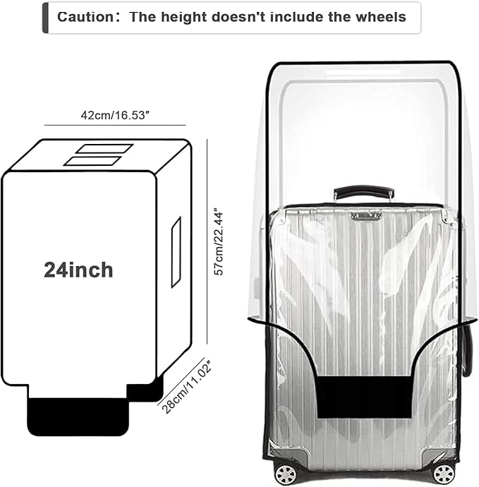 Suitcase Cover for 24" Luggage TSA Approved Clear PVC Thickened Protective - Image 4
