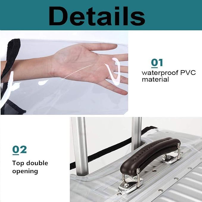 JenKin Luggage Protector Suitcase Cover PVC Waterproof Travel Suitcase Fits - Image 9