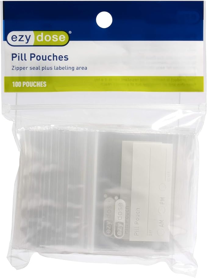 EZY DOSE Disposable Pill, and Medicine Organizer Pouches, Zippered Seal Bags by EZYDOSE