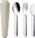 DEVICO Travel Utensils with Case, Reusable Camping Silverware Cutlery, 18/8 by DEVICO