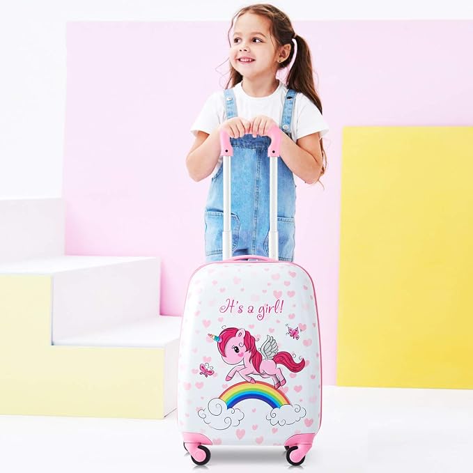 HONEY JOY 2 Pcs Kids Carry On Luggage, Waterproof Hard Shell Travel Case - Image 9