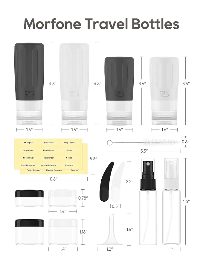 Morfone 16 Pack Silicone Travel Bottles Set - Image 5