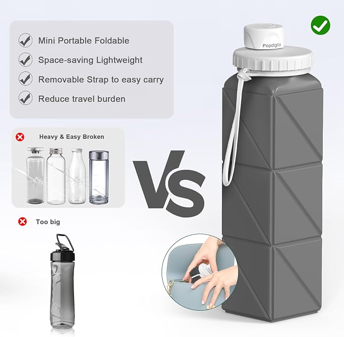 Collapsible Water Bottles Flexible Bpa Free Silicone Reusable Foldable Water - Image 5