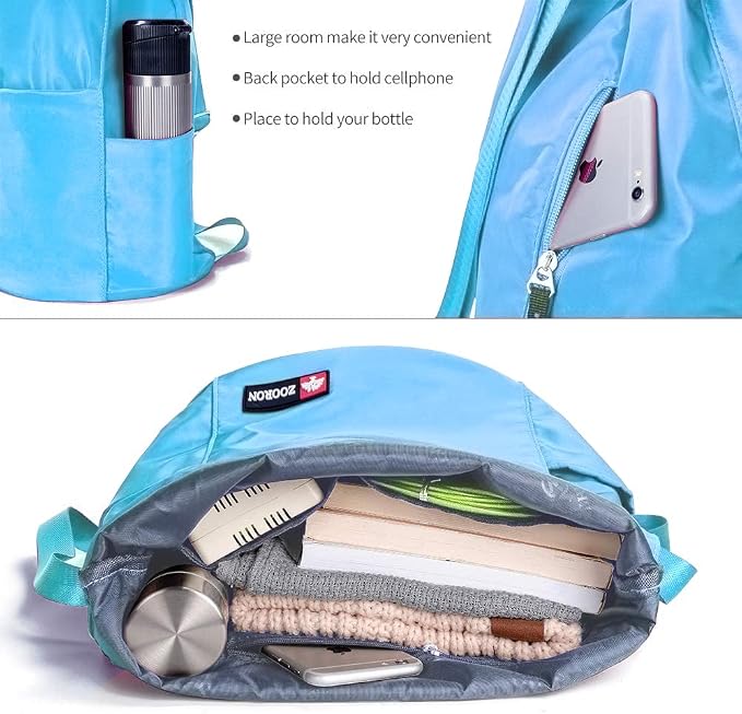 ZOORON Waterproof Drawstring Gym Backpack Bag - Image 4